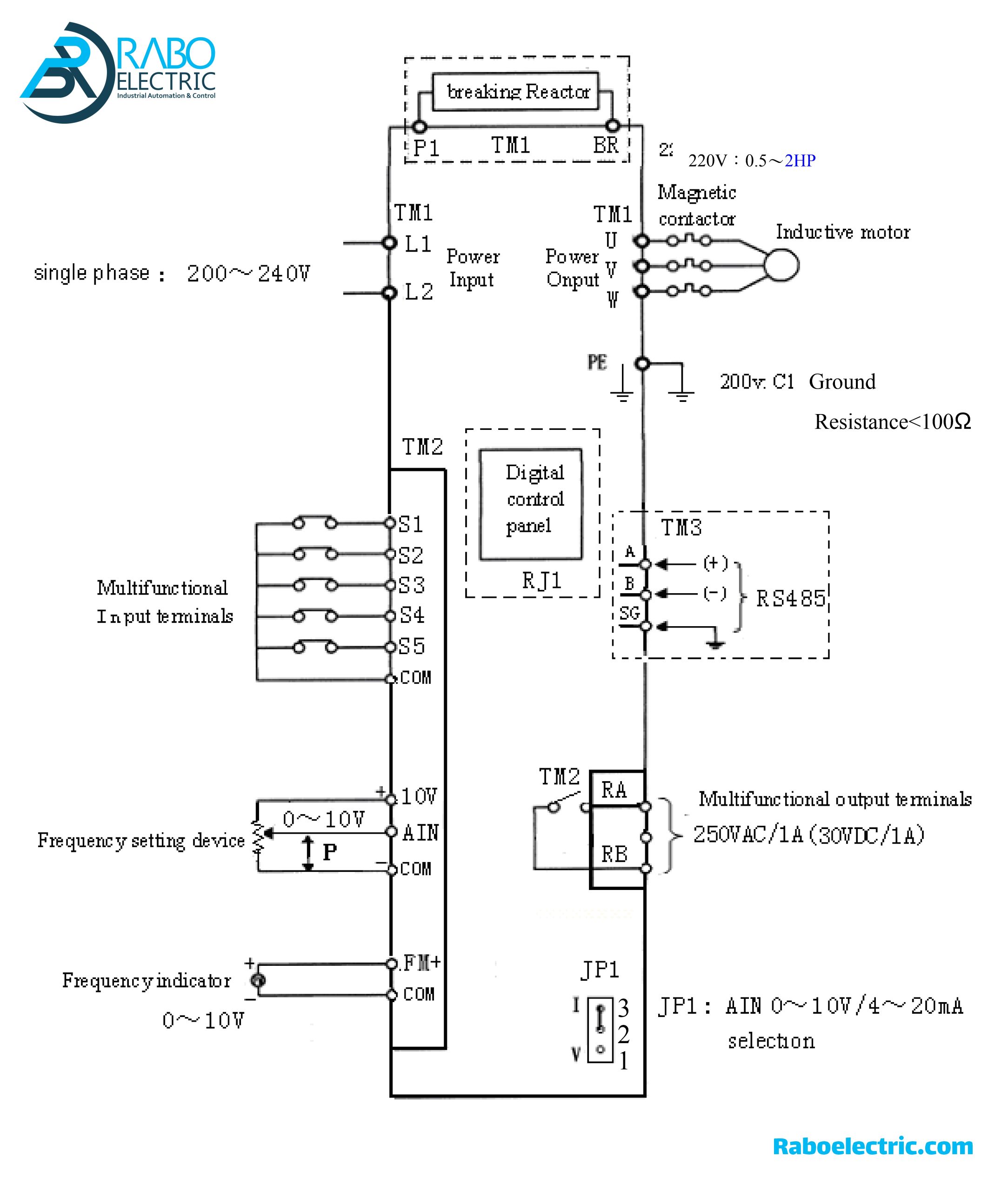 Teco Inverter S310 Series Wiring Diagram