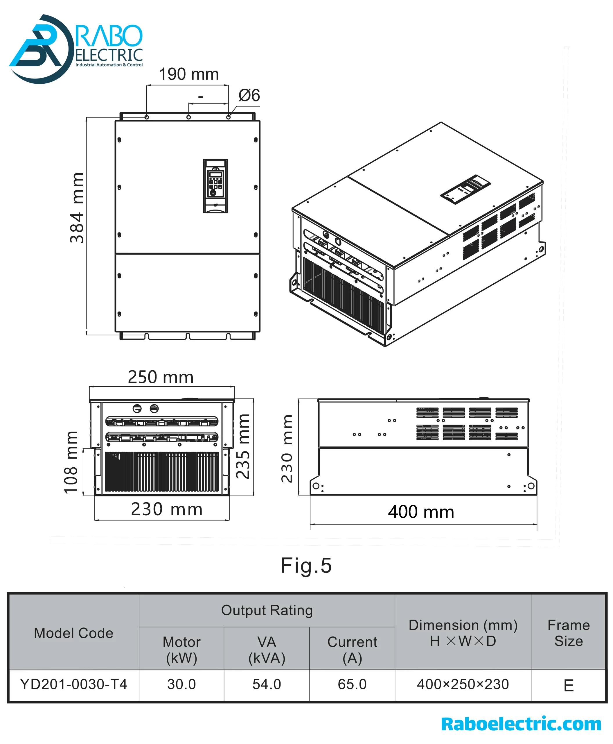 yolico inverter frame size YD201 series model YD201-0030-T4