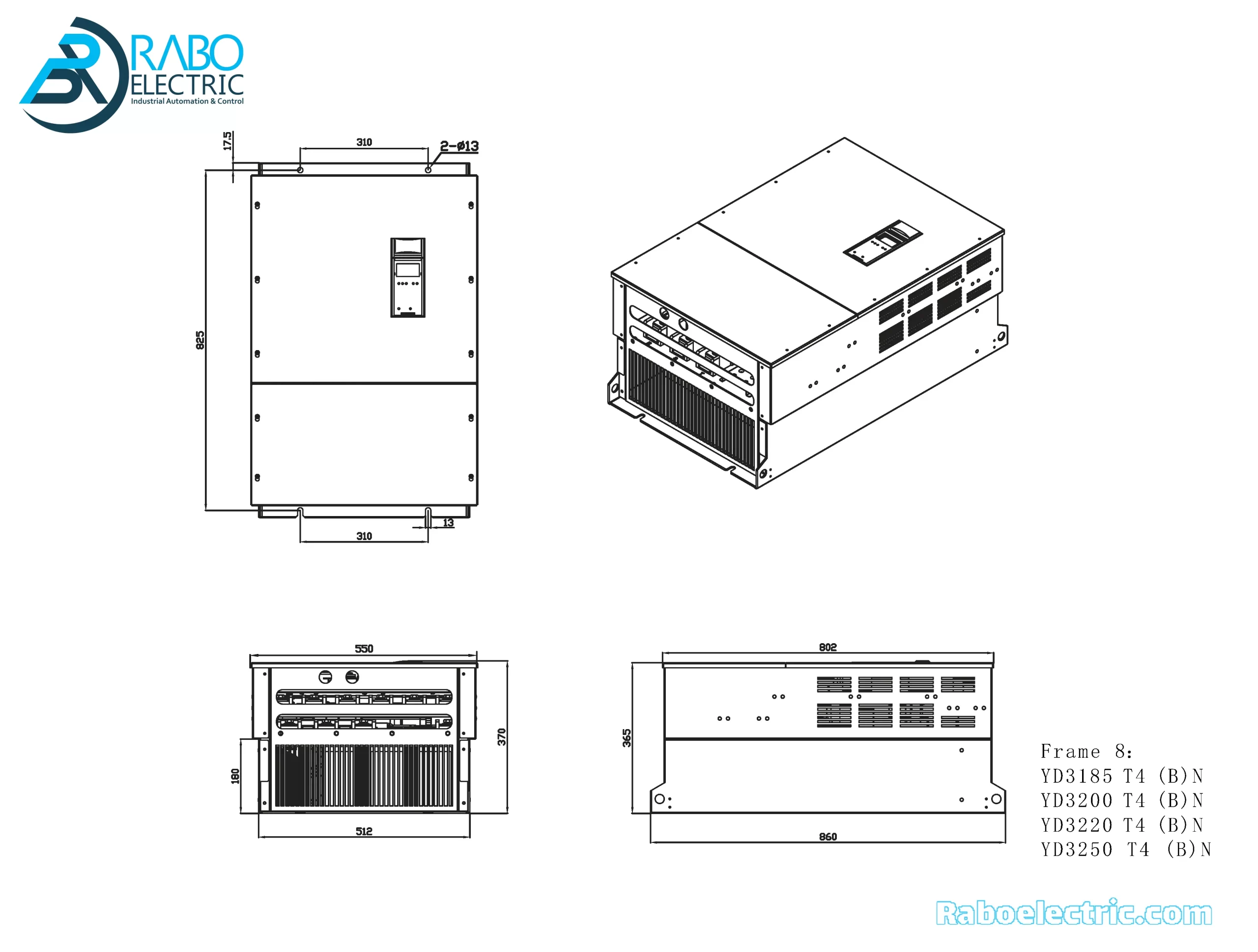 yolico inverter frame size model YD3185T4NB YD3220T4NB,