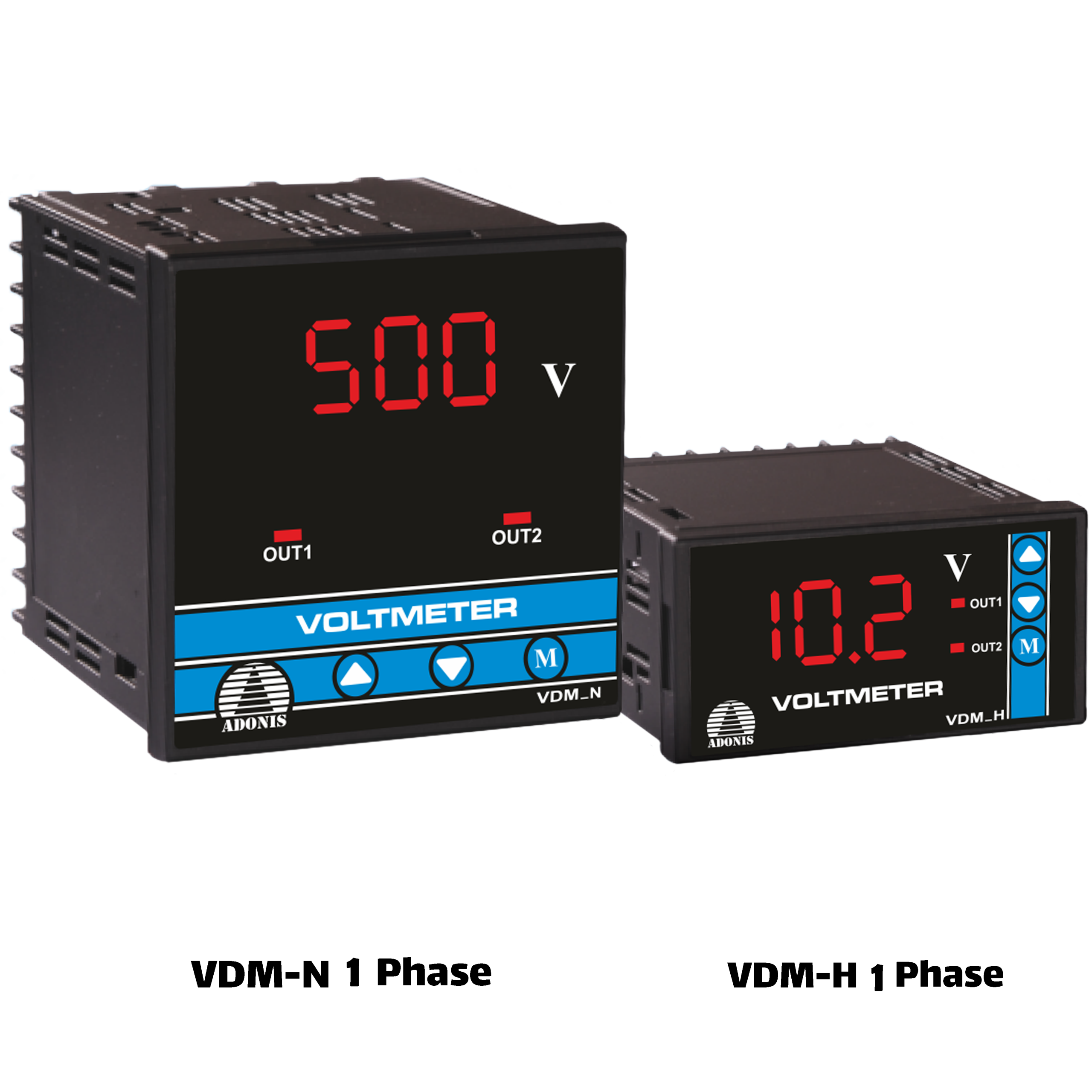 Adonis VDM 1 phase model ولت متر تک فاز میکروپروسسروری آدنیس در دو مدل و VDM-H VDM-N و سه نوع بدون رله-تک رله-دو رله