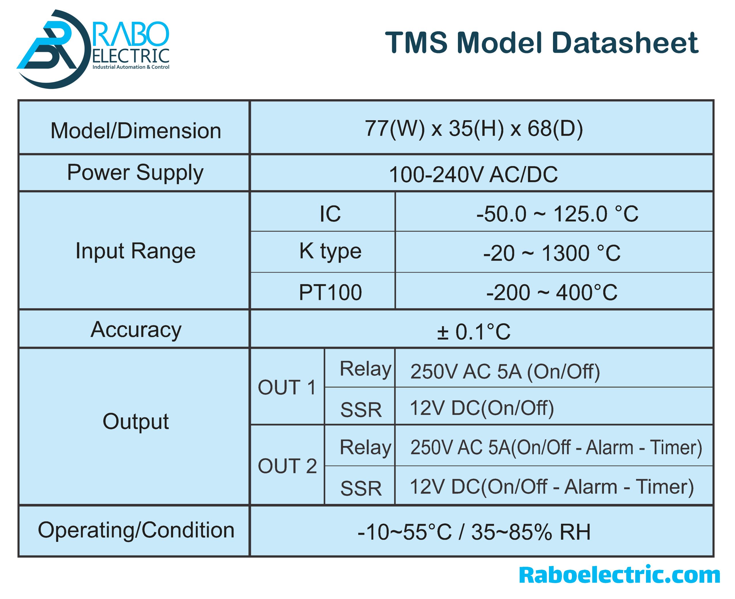 Adonis Temperature Controller TMS Series Datasheet